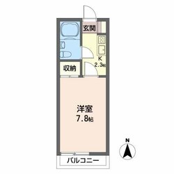 １ルーム西端の物件間取画像